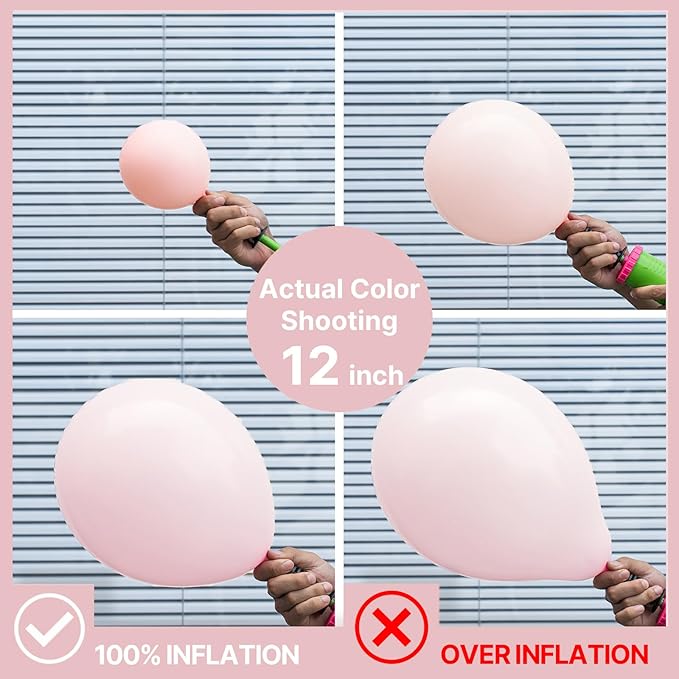 PartyWoo Pale Pink Balloons 100pcs Different Sizes of 18 12 10 5 Inch Light Pastel Baby Pink Balloon Arch Kit for Engagement Bachelorette Baby Shower Easter Birthday Party Decorations Pink-Q01
