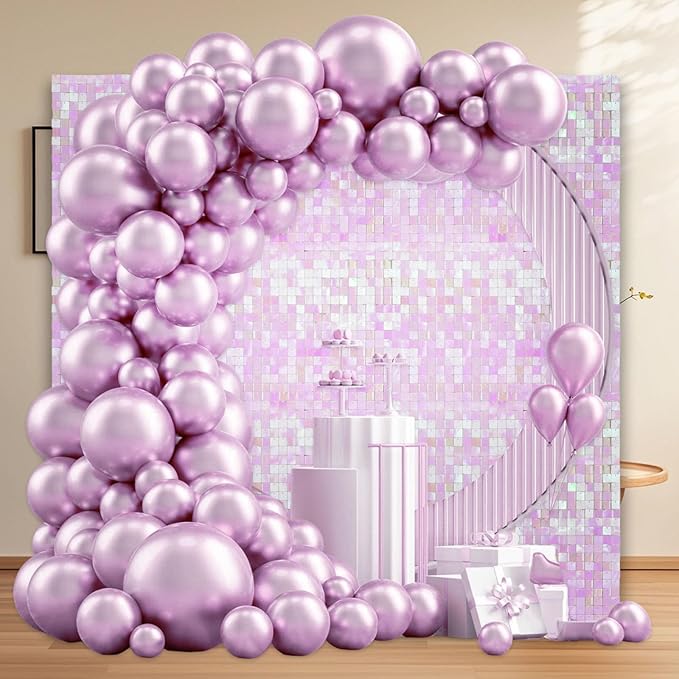 36 PCS Colorful Pink Shimmer Wall Backdrop, Square Sequin Photo Backdrops Panel, Glitter Wall Background for Birthdays, Weddings, Halloween, Engagements, Disco Bachelorette Party Decoration (6FTx6FT)