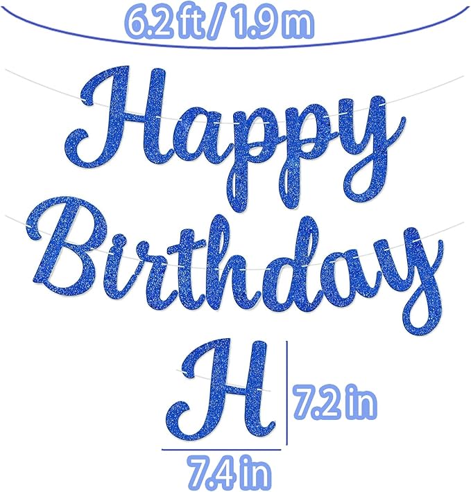 Happy Birthday Banner NO DIY Happy Birthday Banner Sign Happy Birthdays Party Decoration Happy Birthdays Banners Bunting for Women Men Girl Boy Celebration Party Backdrops