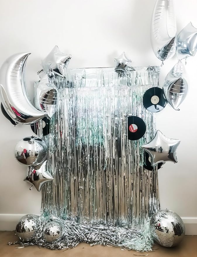 20 Pcs Star Balloons,18 Inch Silver Foil Balloons Glitter Star Shape Balloon Large Mylar Balloon for New Year Christmas Birthday Wedding Anniversary Baby Shower Gender Reveal Party Decorations