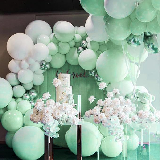 PartyWoo Pastel Green Balloons 50 pcs 5 Inch Small Mini Light Mint Green Latex Balloons for Birthday Baby Shower Gender Reveal Wedding Anniversary Graduation Party Decorations Green-Q06
