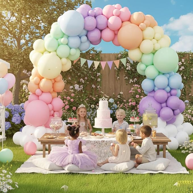 426Pcs Pastel Balloon Arch Kit - 7 Macaron Assorted Colors Balloon Garland Kit for Birthday Party Kids Girls Baby Shower Wedding Anniversary Pride Easter Rainbow Supplies Party Decorations