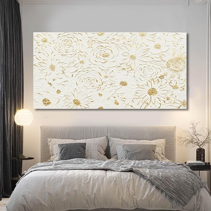 YJYart Line Canvas Wall Art Flower Wall Decor Modern Paintings 29"x58" Wall Decorations for Living Room Large Artwork for Kitchen