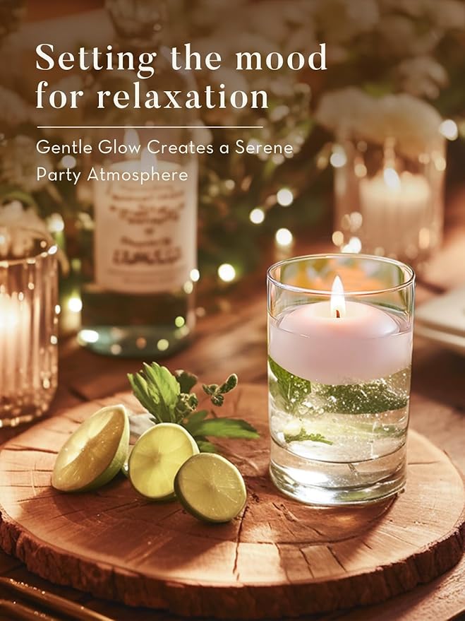 White Floating Candles 3 inch, 36 Pack Floating Candles 10 Hours Long Burning, Unscented Floating Candle for Centerpieces, Wedding, Christmas Lights, Romantic Night for Her/Him Set