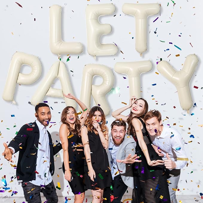 Giant Alphabet K Foil Balloons, Nude Cream White Custom Mylar Letters Balloon Birthday Decor, 40 Inch Helium Self Inflating Beige K Name Balloons Letter for Girls Baby Shower Party Decoration Supplies