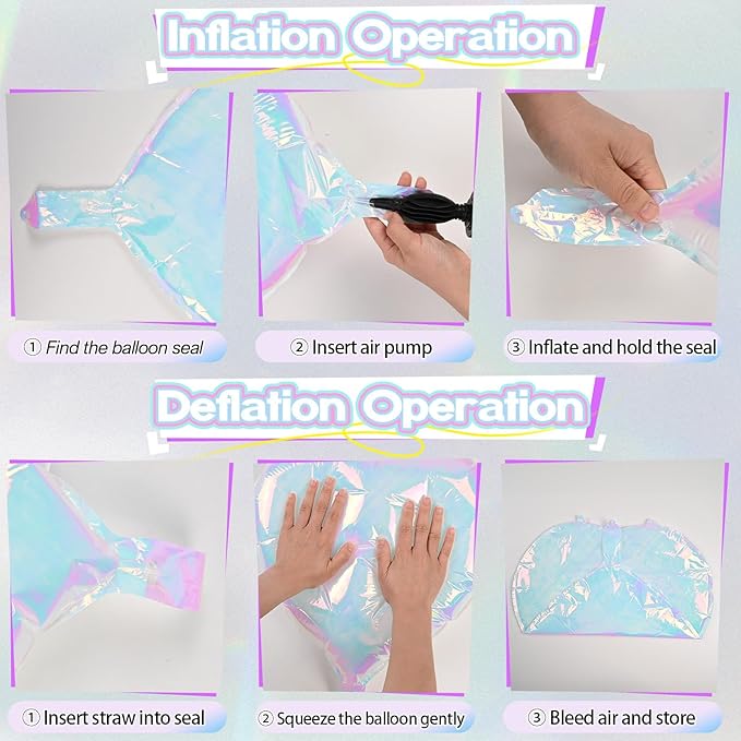 Iridescent Heart Balloons, 12Pcs 18Inch Transparent Crystal Heart Foil Balloon, Gradient Iridescent Pink Purple Green Balloon for Girls Women Princess Mermaid Birthdays Wedding Easter Party Decoration