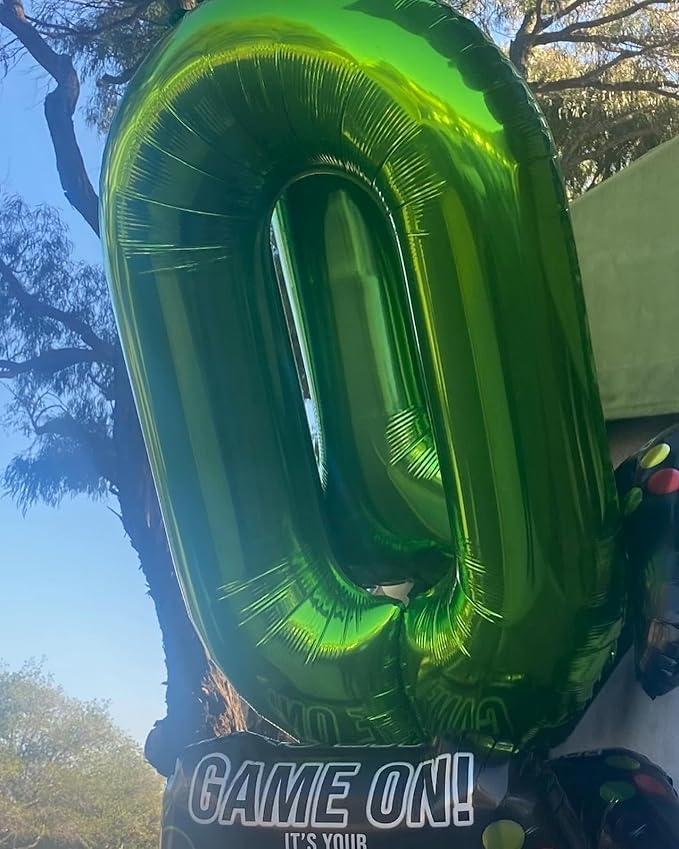 10 Balloon Number, Green Number 10th Birthday Balloons 40 Inch, 10 Years Old Green Birthday Decorations for Boys Girls, 10th Anniversary Decorations