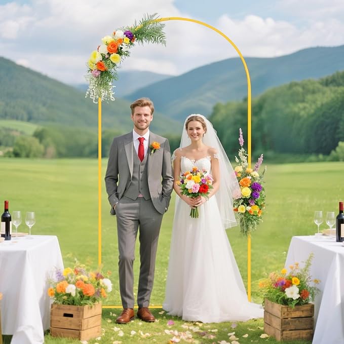 Arch Stand and Cover Set Beige Arch Cover Wedding Arch Backdrops Stand 7.2ft Arch Backdrop Cover Metal Arch Backdrop Stand and Cover Set Wedding Arch Frame for Birthday Party Reception Decor