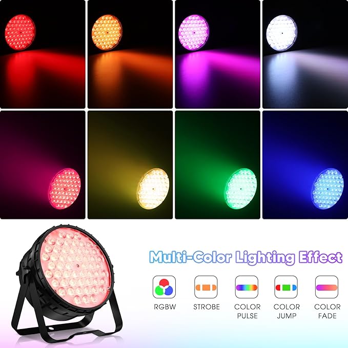 Big Dipper LED Stage Lights Par Lights 54X4W RGBW 4in1 Bright Lighting with High CRI Master-Slave DMX 512 Sound Activated Uplights for Event Concert Club Church 1 Pack