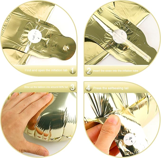 Digital Number 7 Champagne Gold Birthday Balloon 40 Inch, Foil Balloons for 7 17 27 70 77 Party Decorations Supplies, Light Gold Mylar Numbers Balloon for Seven Wedding Anniversary