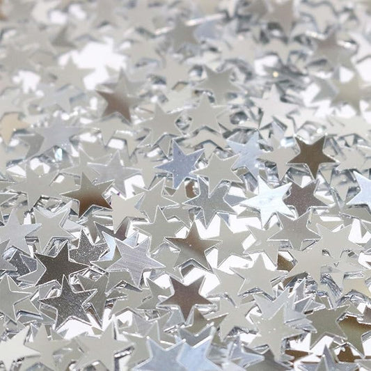60g Star Confetti Glitter Star Table Confetti, Metallic Foil Star Glitter, Table Decorations for Party Wedding birthday graduation Decorations(Silver Set, 10mm and 6mm)