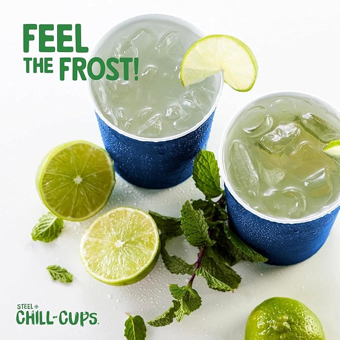 16 oz. Party Cups, Perfect for Cold Drinks, Sturdy & Durable, Disposable and 100% Recyclable, Made in USA, Blue, 12 Count