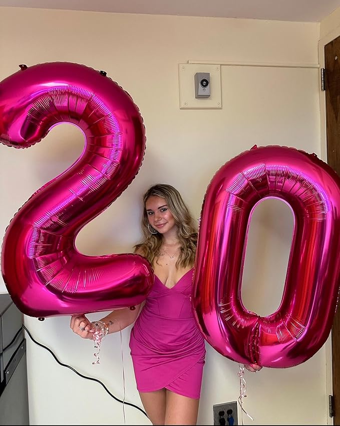 10 Balloon Number, Hot Pink Number 10th Birthday Balloons 40 Inch, 10 Years Old Hot Pink Birthday Decorations for Boys Girls, 10th Anniversary Decorations
