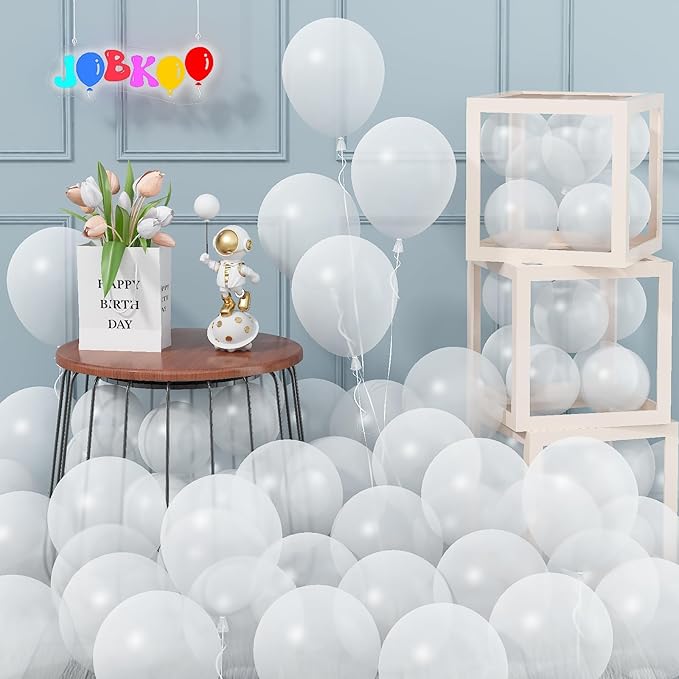 Pearl White Balloons 5 Inch, 60Pcs Small White Pearl Balloon Bright Clear White Latex Balloons for Arch 5'' Mini White Helium Balloons for Birthday Wedding Baptism Anniversary Party Decorations