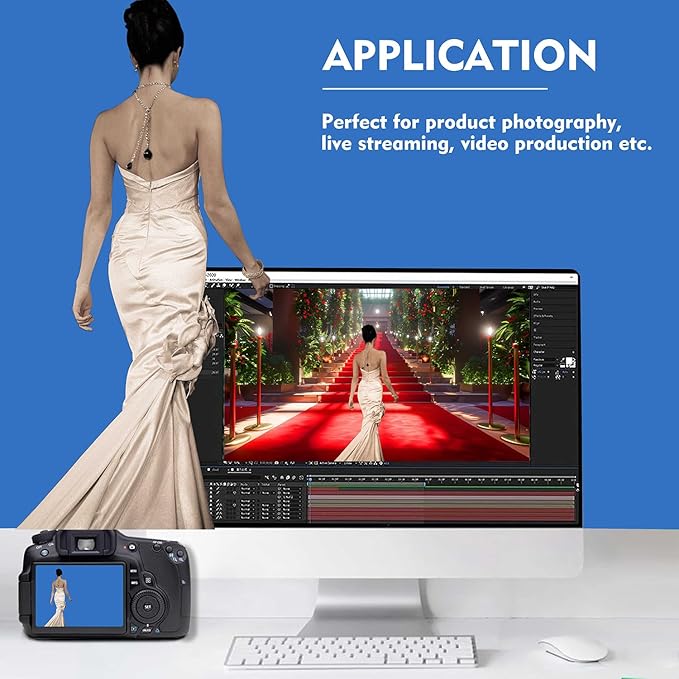 Royal Blue Backdrop, Photo Booth Portrait Photography Backdrops, Studio Blue Screen Backdrop for Photoshoot Streaming Video Shooting, Photo Backdrop 10x20ft