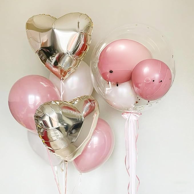 Champagne Gold Heart Balloons,12Pcs 18 Inch Light Gold Foil Love Heart Shaped Balloons for Pastel Yellow Birthday Party Wedding Engagement Anniversary Baby Shower Valentines Day Decorations