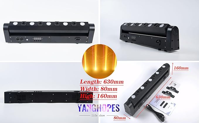 Moving Head Stage Wash Light Bar Party RGBW LED Beam Lights DMX 512 Strobe Light Rotation Stage Lighting Equipment for Events DJ KTV Disco Wedding Concert Festival (2pcs-5+4 Mixed bar Light)