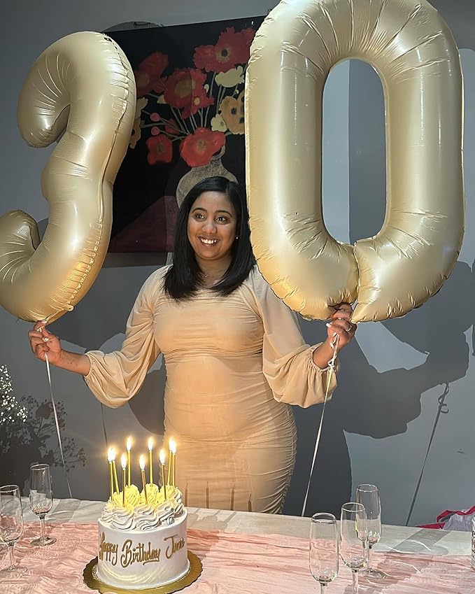 Cream Number 9 Balloon 40 Inch, 9th Birthday Party Decorations for Children, Giant 9 Foil Balloon for Party Supplies