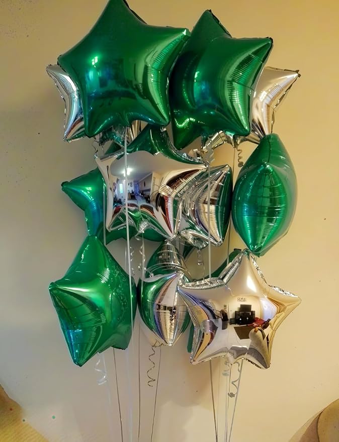 Star Balloons Green Star Shape Foil Balloons,20Pcs 18 Inch Foil Balloon Green Star Giant Mylar Balloon for Christmas Baby Shower Birthday Anniversary Wedding Party Decorations