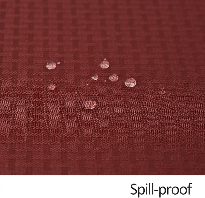 maxmill Round Tablecloth Weaved Pattern Spill-Proof Wrinkle Free Soft Table Cloth for Circular Table Cover, for Dining Room Fall Harvest Thanksgiving Parties Holiday Dinner, 90 Inch, Rustic Brick