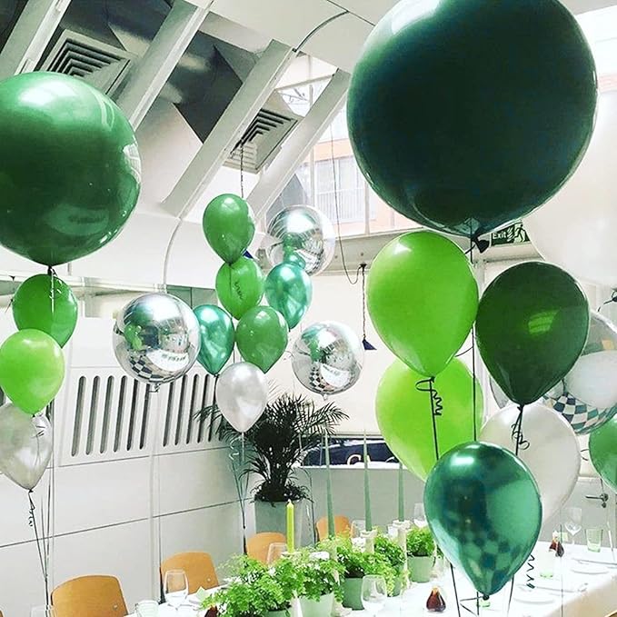 PartyWoo Green Balloons 4 pcs 36 Inch Extra Large Big Jumbo Giant Matte Kelly Green Latex Balloons for Wedding Baby Shower St Patrick's Day Birthday Graduation Jungle Party Decorations Green-Y24