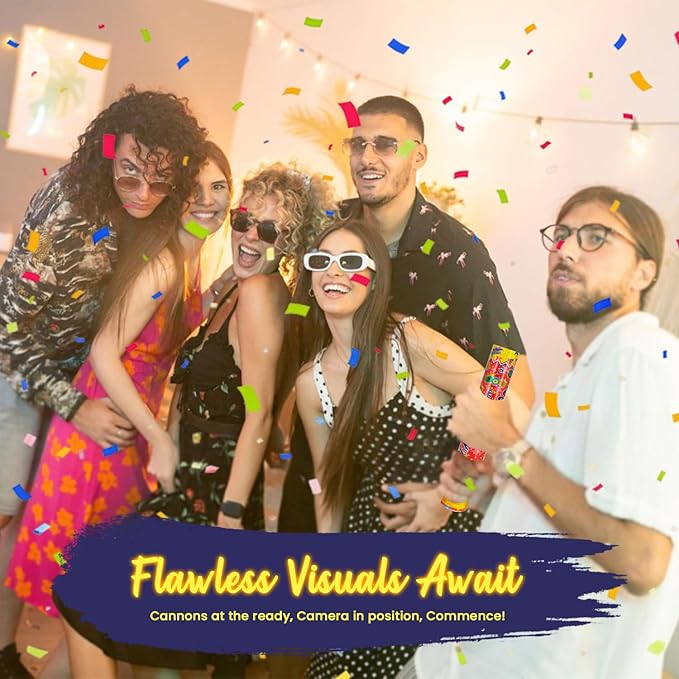 Confetti Cannon Multicolor Confetti Poppers 6 Pack Biodegradable Party Poppers 12 Inch Confetti Shooter Sticks for Wedding Graduation Birthday Engagement Anniversary Christmas New Year Celebration