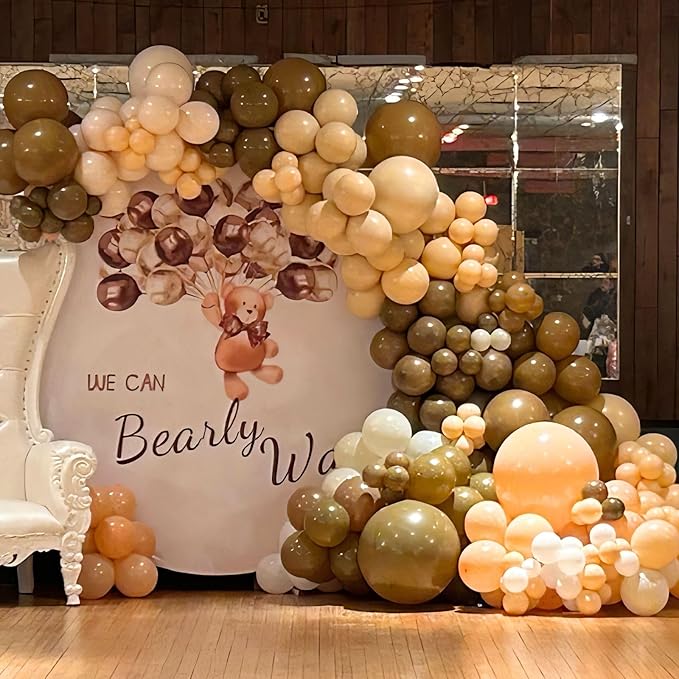 Brown Balloons Set 12 Inch Retro Brown Khaki Cream Balloons Mocha Cocoa Coffee Tan Sand White Apricot Beige Nude Balloon for Neutral Bear Bridal Baby Shower Birthday Fall Autumn Party Decorations