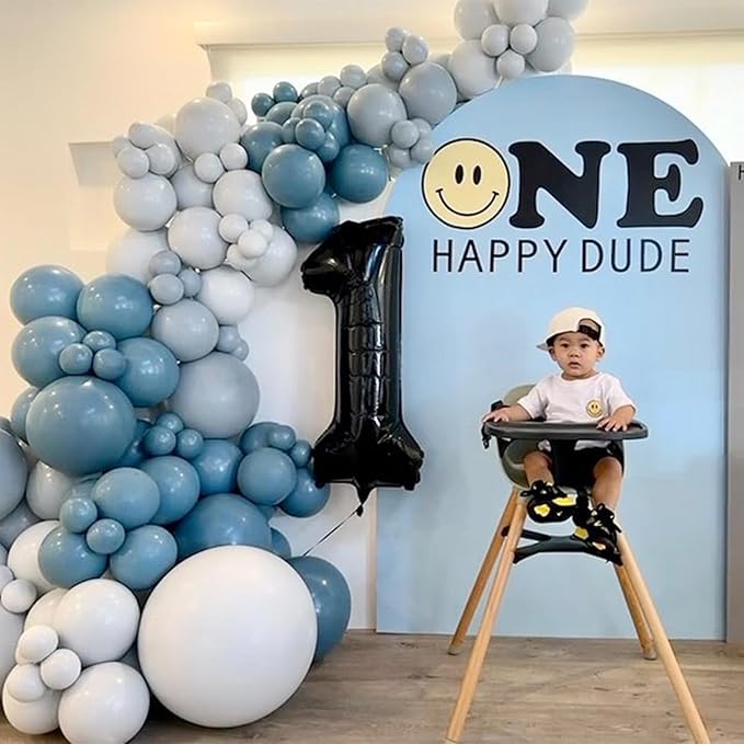 50 Pcs 12 Inch Dusty Blue Balloons, Round Latex Balloons for Boys, Girls, General Celebration, Christmas, New Year, Wedding, Birthday, Gender Reveal, Boho Party