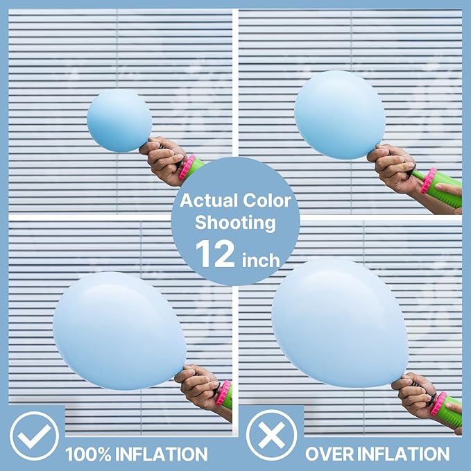 PartyWoo Baby Blue Balloons 100pcs Different Sizes of 18 12 10 5 Inch Light Pastel Sky Aqua Blue Balloon Arch Kit Garland for Graduation Baby Shower Gender Reveal Easter Party Decorations Blue-Q13