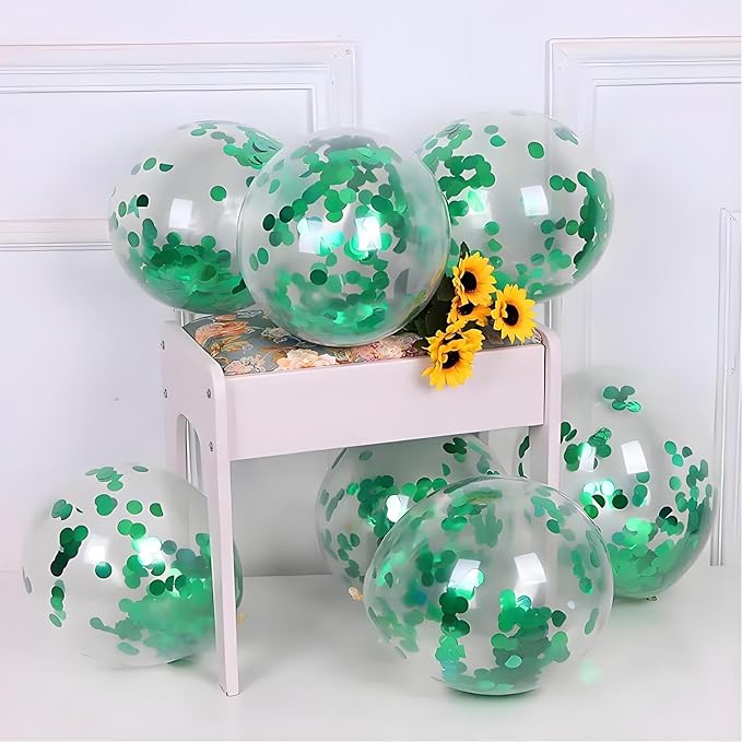 Green Metallic Foil Confetti 8000 Pcs Shiny Round Table Confetti for Fill Balloon Wedding Graduation Party Decorations,60g of pack
