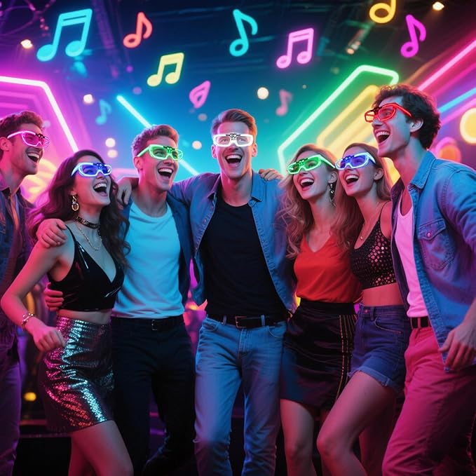 70 Packs LED Glasses 5 neon color 3 Light Modes Glow Sticks Light Up Glasses,Glow In The Dark Party Supplies Favors for Kids Adults Flashing toy fit Valentine's Day Easter Christmas Halloween Birthday