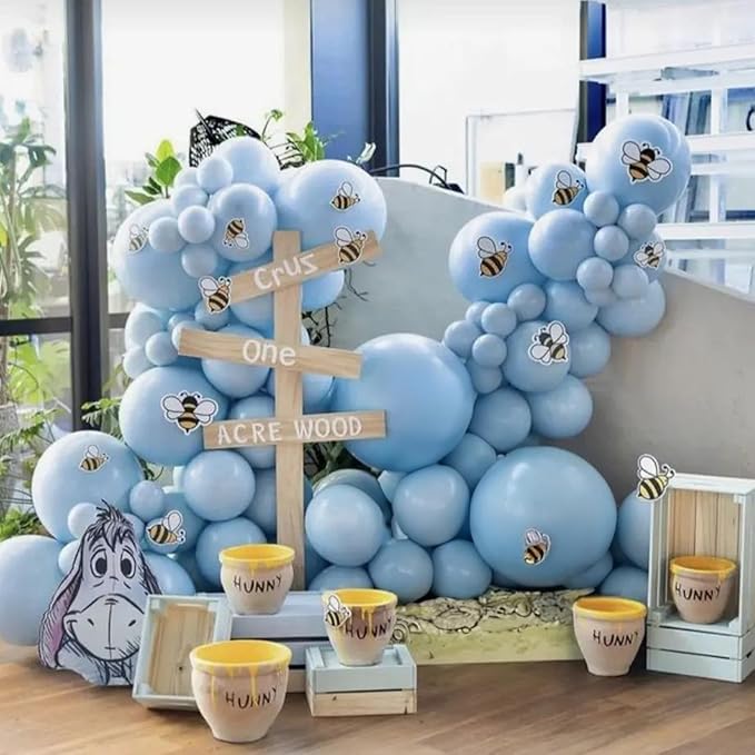 Pastel Blue Balloons, 12 Inch 30 Pcs Light Blue Balloon Baby Blue Latex Balloons Matte Macaron Powder Blue Helium Balloons for Gender Reveal Baby Shower Birthday Wedding Party Decorations