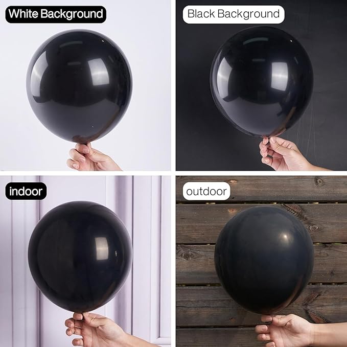 Black Balloons 50 pcs 12 Inch Matte Black Latex Balloons for Wedding Bridal Engagement Baby Shower Gender Reveal Easter Anniversary Birthday Christmas Party Decorations