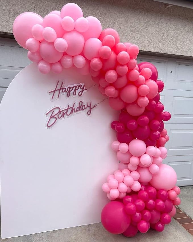 139Pcs Pink Balloon Arch Kit, 18 12 10 5 Inch Different Size Balloons for Wedding Birthday Princess Theme Baby Shower Bridal Shower Party Decorations