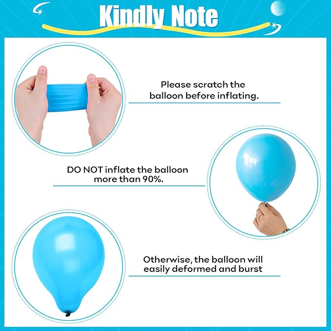 Blue Yellow Balloon, 60 PCS 12 Inch Cartoon Theme Balloons Blue Yellow and White Balloons for Kids Cartoon Party Baby Shower Duck Birthday Party Decorations