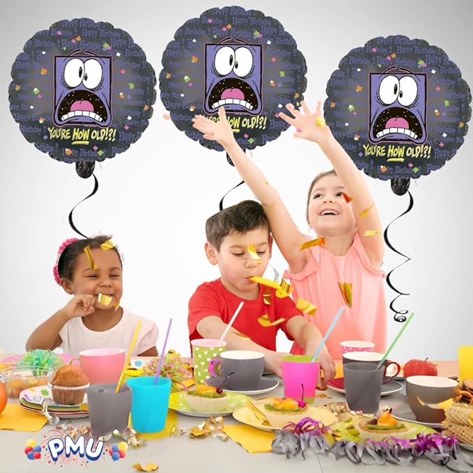 PMU Happy Birthday You're How Old? 18 Inch Mylar-Foil Balloon Pkg/25