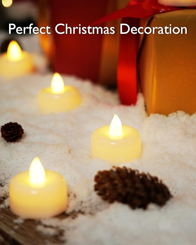 Raycare 50Pack Battery Operated Tea Lights Candles, Long Lasting Fake Candle, Flameless LED Tea Lights, Electric Candle for Wedding, Centerpieces, Home Decor, Halloween, Christmas