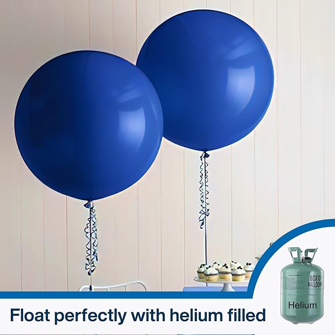 PartyWoo Royal Blue Balloons 4pcs of 36 Inch Dark Blue Latex Balloons for Wedding Baby Shower Gender Reveal Anniversary Graduation Under The Sea Men Birthday Bachelorette Party Decorations Blue-Y5