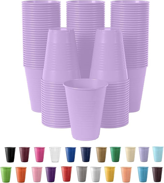 Exquisite Party Solids 12 Oz Lavender Plastic Cups For Party Supplies 50 Pack | Lavender Disposable Cups Plastic | Disposable Drinkware For Parties, Events & Everyday