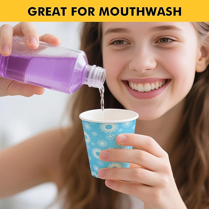 RACETOP [300 Pack] Paper Cups 3 oz, Bathroom Cups 3 oz, Disposable Bathroom Paper Cups, Small Mouthwash Cups, Ideal for Party, Travel, Events