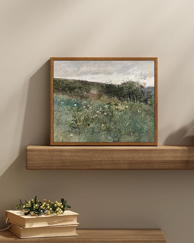 InSimSea Framed Canvas Wall Art Vintage Decor, Rustic Wall Art Room Decor, Classical Paintings for Wall Decorations, Retro Prints for Home Kitchen Farmhouse Bathroom Decor, 9"x11"