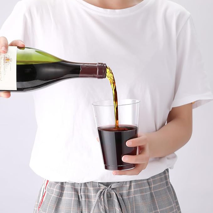 JOLLY CHEF 16 oz Clear Disposable Plastic Cups, 100 Pack Heavy-duty Plastic Cups Tumblers,Perfect for for Halloween, Christmas, and Thanksgiving Parties