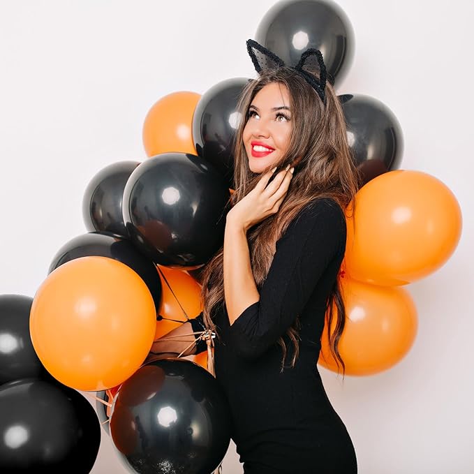 Black Balloons Party Decorations 160 Pack 5 inch Round Halloween Latex Balloons for Black Themed Wedding Graduation Anniversary Birthday Party Backdrop Decorations