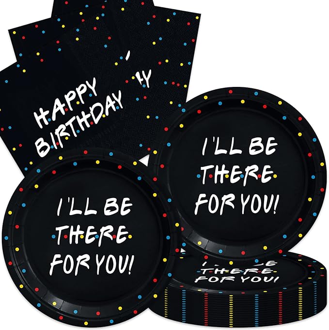40Pcs Friend Birthday Party Decorations,I'll Be There For You Plates and Napkins Party Supplies Set for 20 Guests