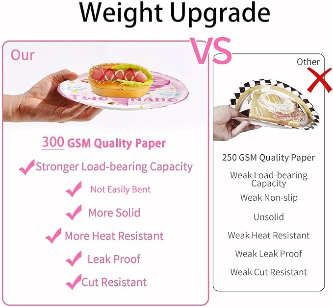 132PCS Pink Tornado Party Supplies Birthday Decorations for Girls Tornado 2nd Disposable Plates Napkins Set, Banner, Hanging Swirls, Tablecloth, Cake Topper, Balloon,Tornado 2nd 2 Year Old Baby Shower