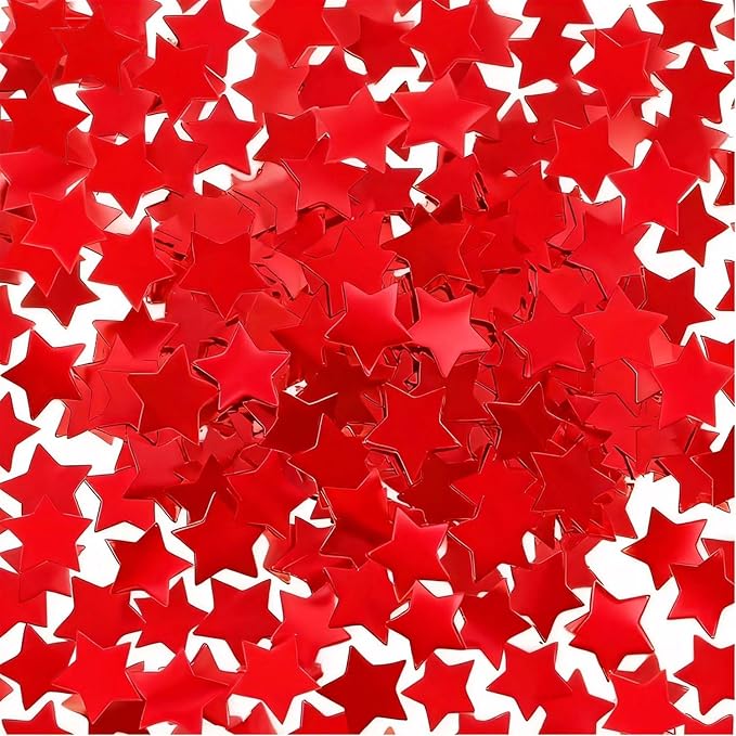 Red Metallic Foil Star Confetti 0.78inch/2cm 8000PCS Table Confetti for Party Birthday Decoration or Filled Balloons