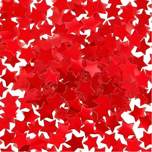 Red Metallic Foil Star Confetti 0.78inch/2cm 8000PCS Table Confetti for Party Birthday Decoration or Filled Balloons