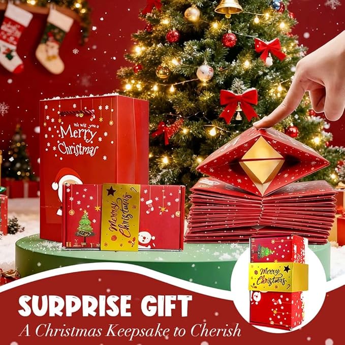 Surprise Gift Box Explosion for Money, New Christmas Surprise Gift Box Unique Folding Bouncing Red Envelope Gift Boxs, Christmas Money Boxs for Birthday Anniversary (20Pcs Sky Blue)