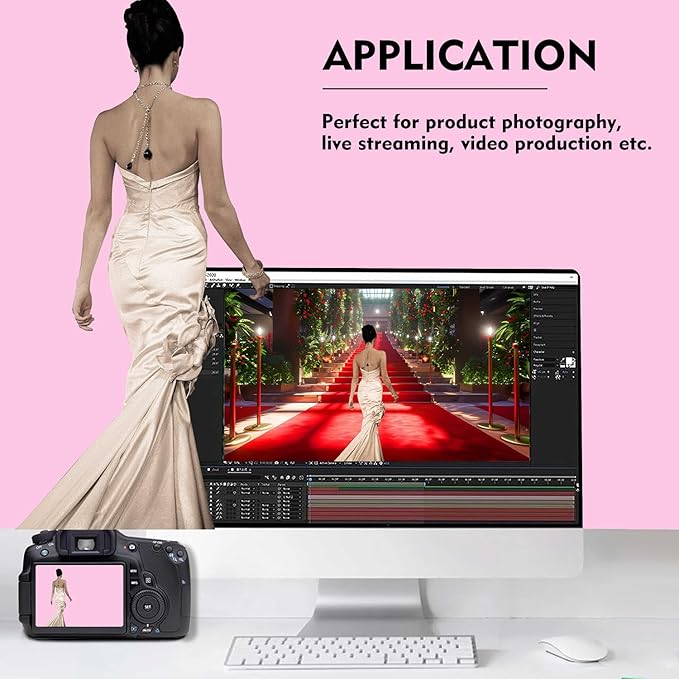 Pink Photography Backdrops for Photoshoot, Photo Booth Video Shooting Photo Backdrop, Photo Studio Portrait Background for Photography 8FTx10FT