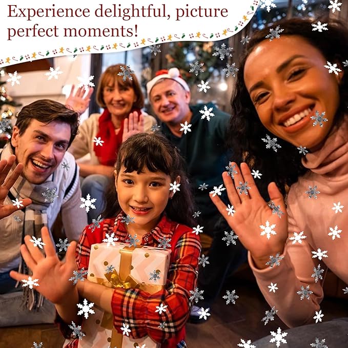 Party Poppers Snowflakes Confetti Cannon 2 Pack Confetti Popper for Christmas 12Inch Confetti Shooters Christmas Snowflakes Confetti Party Cannons Bulk for New Year Festival Holiday Celebrations